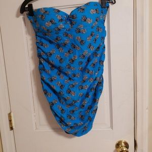 Blue pineapple straples swim suit from Torrid